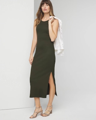 WHBM FORME Rib Sleeveless Midi Dress White House Black Market